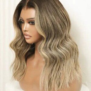 Hairviv Aurora Brown Blonde Balayage Bob HD Lace Wig - Medium (Lace Cut)